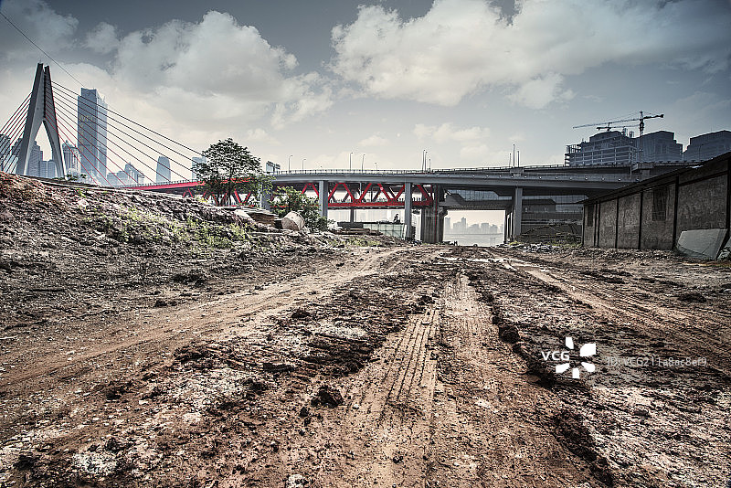 城市泥土路图片素材