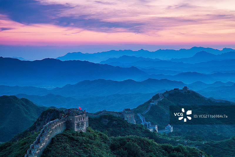 金山岭火烧云图片素材