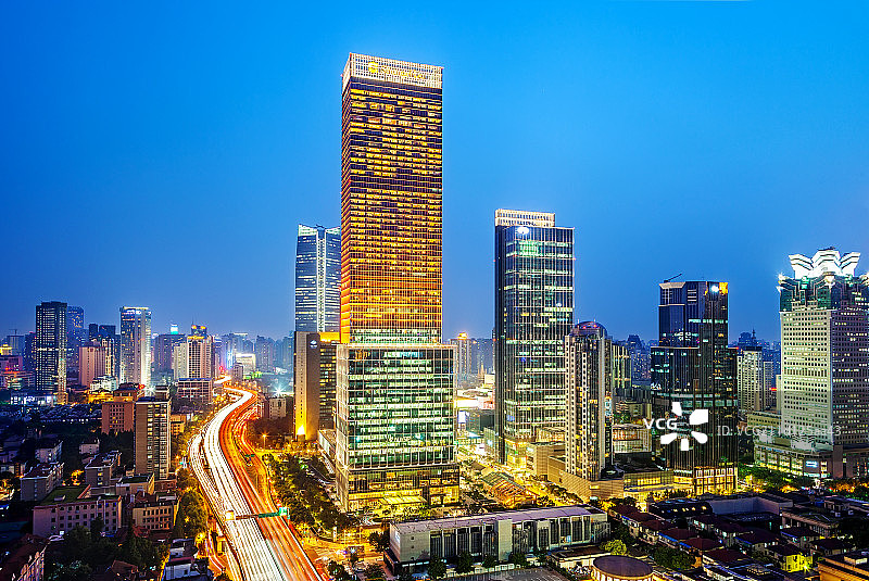 上海城市风光之静安嘉里中心夜景图片素材