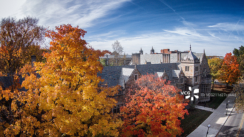 航拍安娜堡法学院楼图片素材