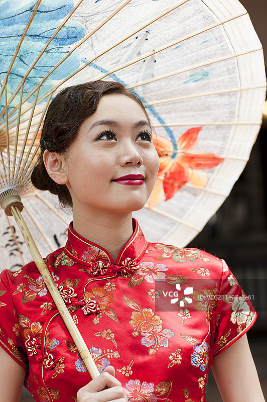 旗袍,青年女人图片素材
