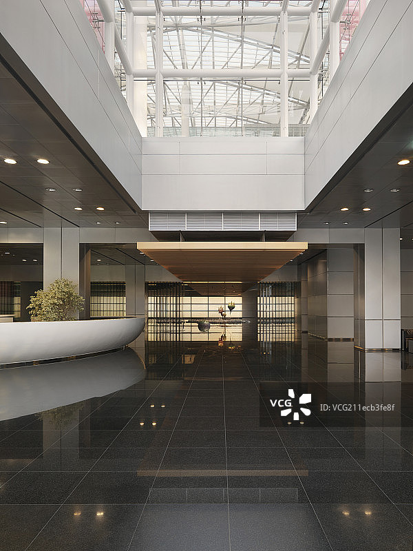 Luxurious large hotel reception lobby area图片素材