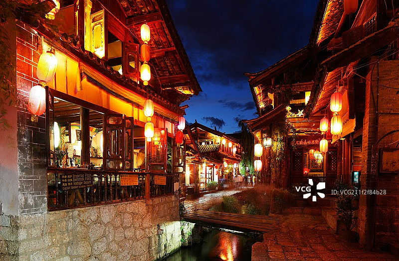 丽江夜景图片素材