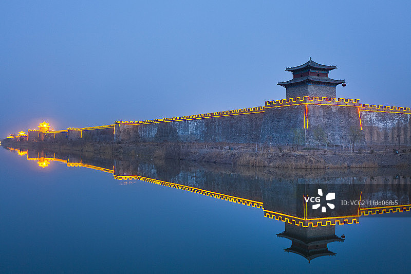 永年古城护城河倒影图片素材