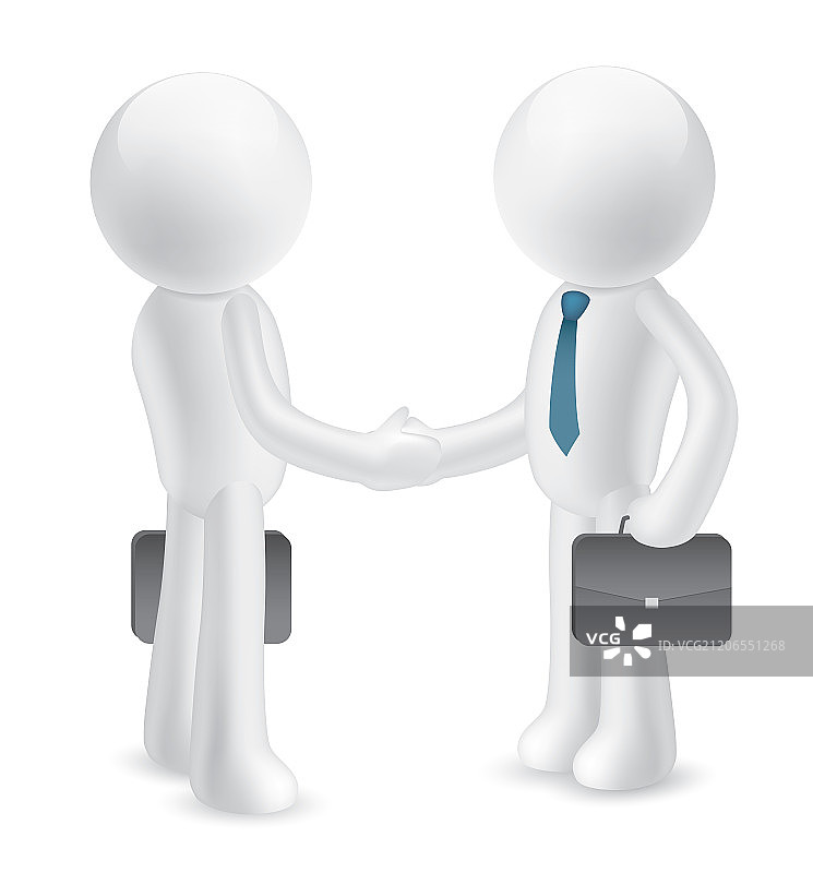 握手的商务小人图片素材