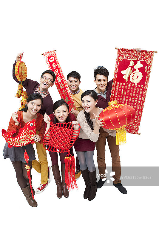 快乐年轻人过新年图片素材