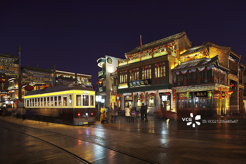 北京前门大街夜景图片素材