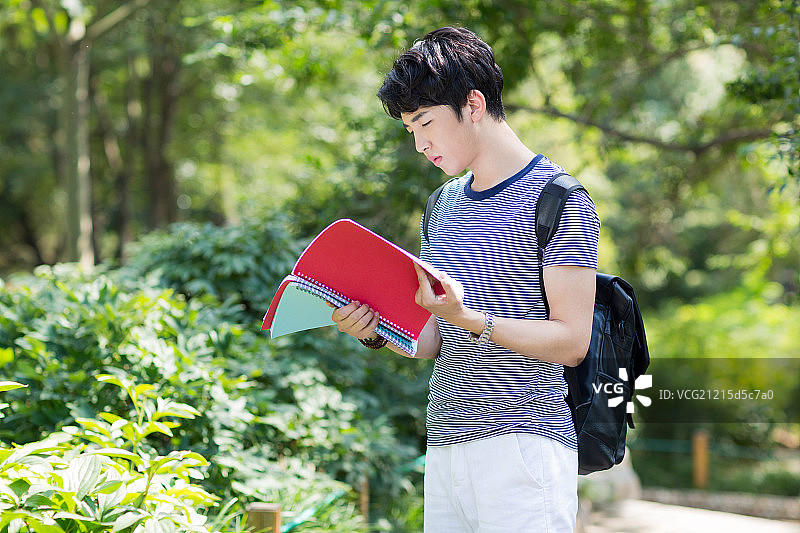 认真阅读的大学生图片素材