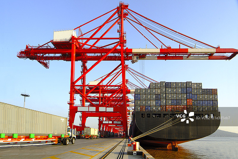 上海洋山港码头图片素材