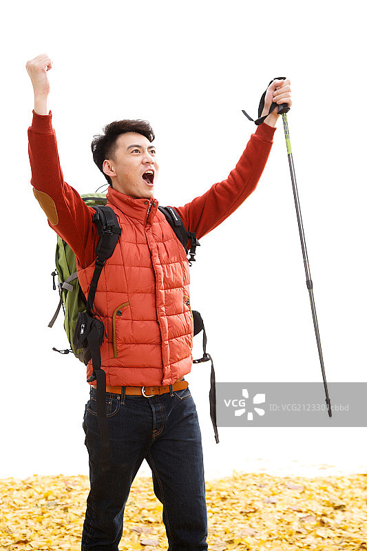 青年男人欢呼图片素材