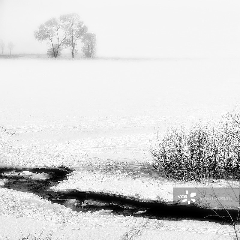 北方冬季的冰雪世界图片素材