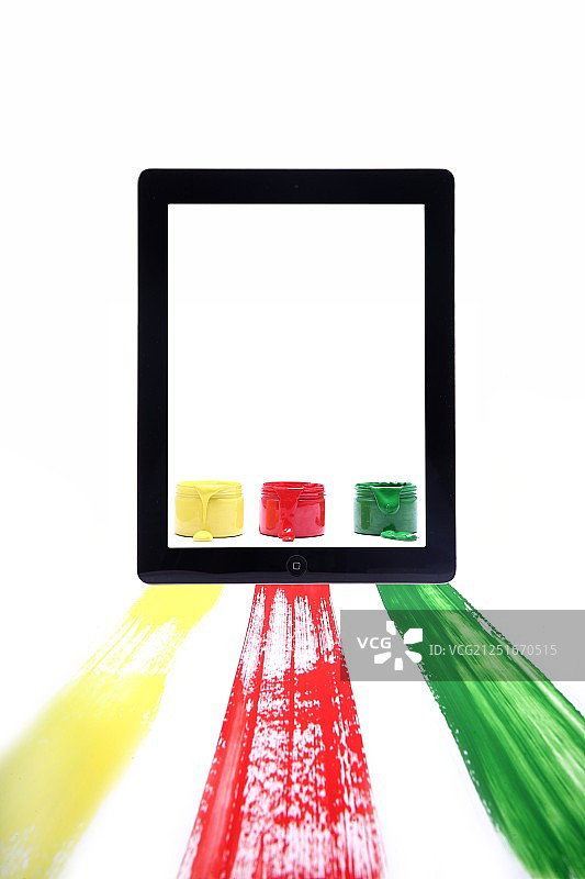 平板电脑与色彩图片素材