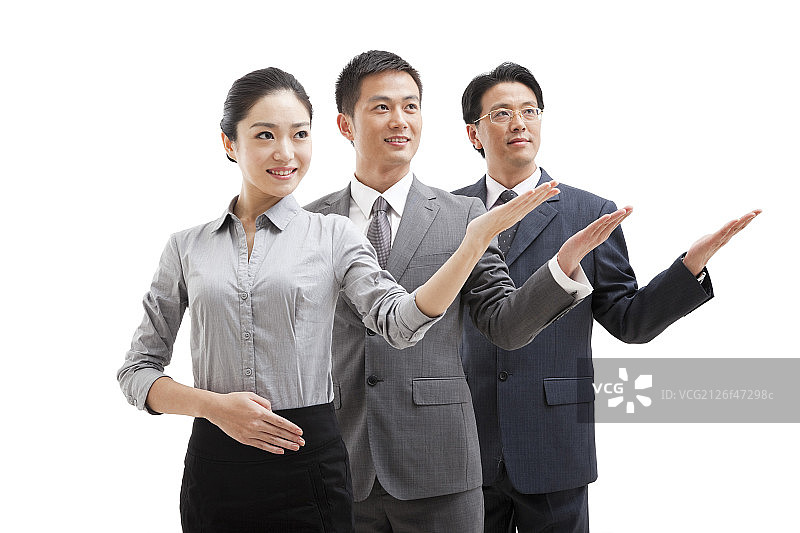 棚拍商务人士打手势图片素材