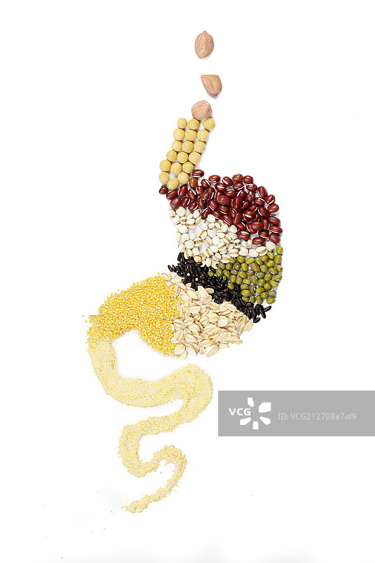 五谷拼成的胃形图案图片素材