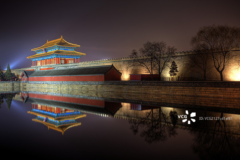 故宫筒子河倒影图片素材