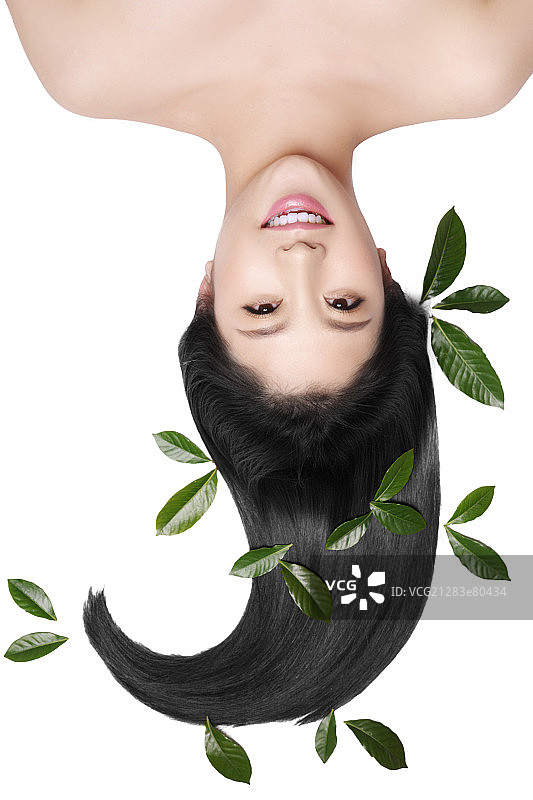 美女亮丽丝缎般的头发图片素材