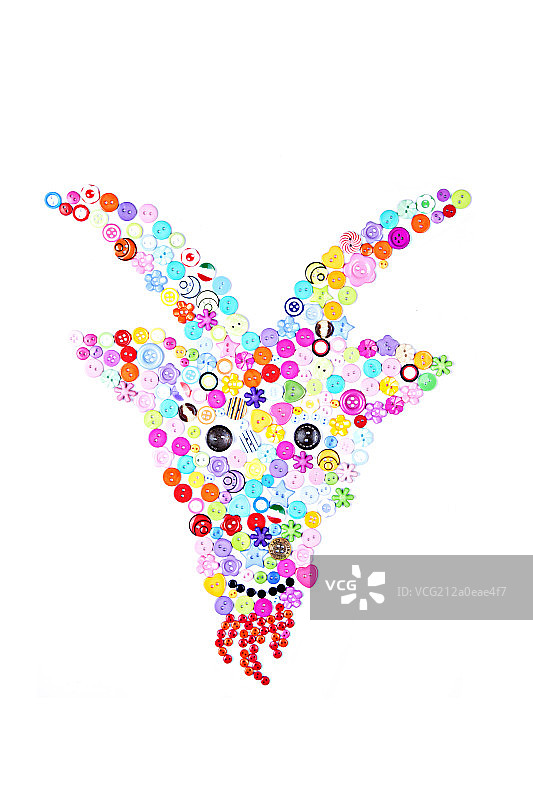 纽扣画羊图片素材