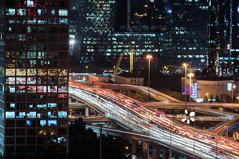 国贸桥车流图片素材