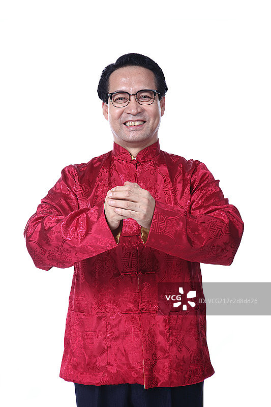 穿唐装的中年男人图片素材