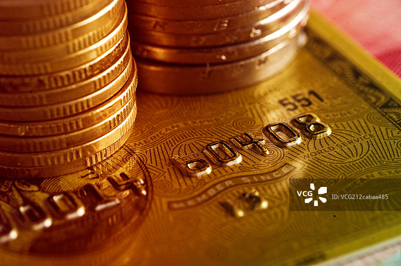 硬币和银行卡图片素材