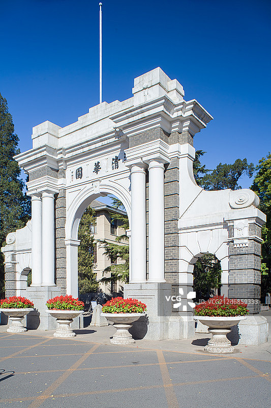 清华大学二校门图片素材