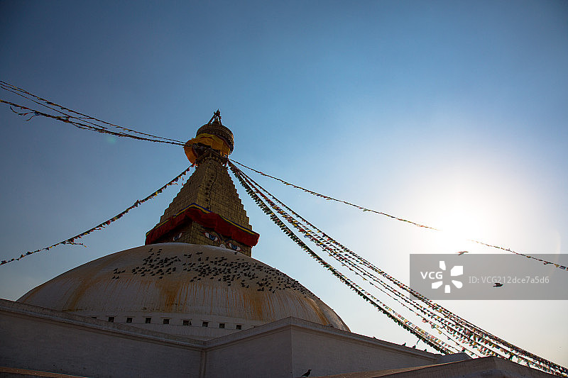 BODHNATH STUPA, KATHMANDU, NEPAL, SOUTHERN ASIA, LOW-ANGLE图片素材
