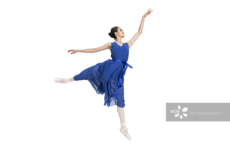 棚拍跳芭蕾舞的女人图片素材