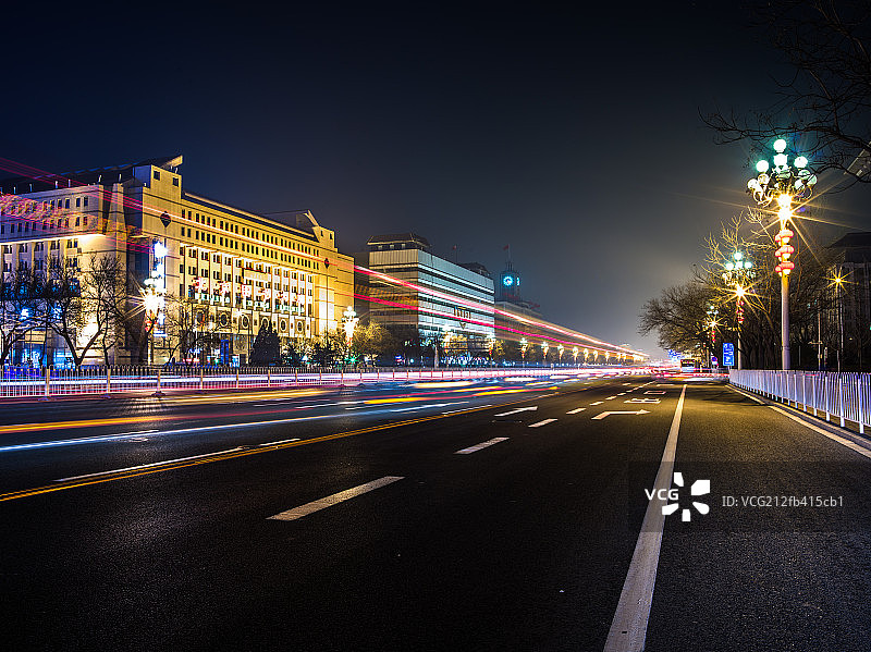 北京长安街西单图书大厦夜景图片素材