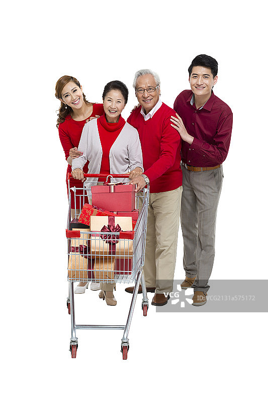 棚拍一家人购物图片素材