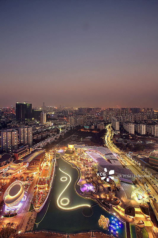 深圳蛇口城市建筑夜景图片素材