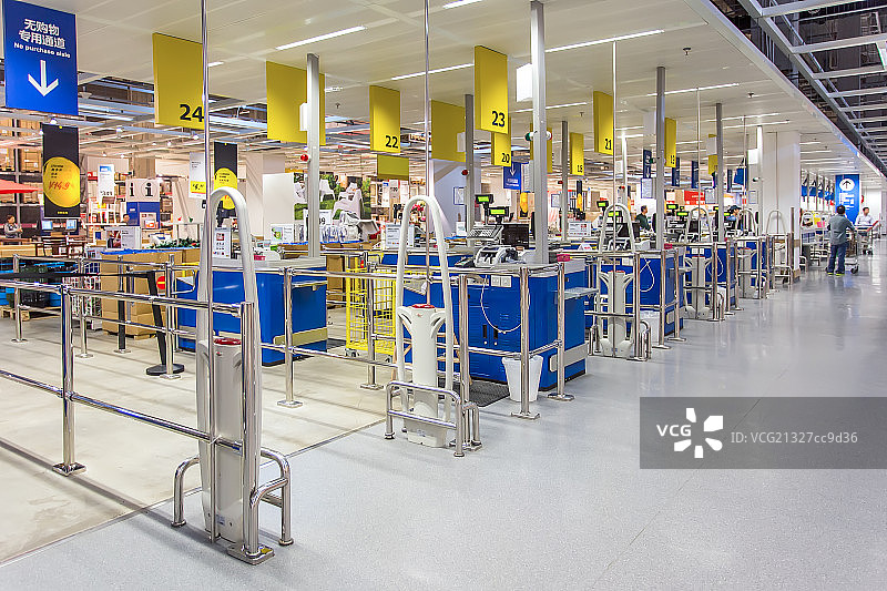 购物中心收银台出口图片素材