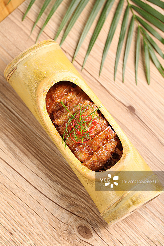 竹筒粉蒸肉图片素材