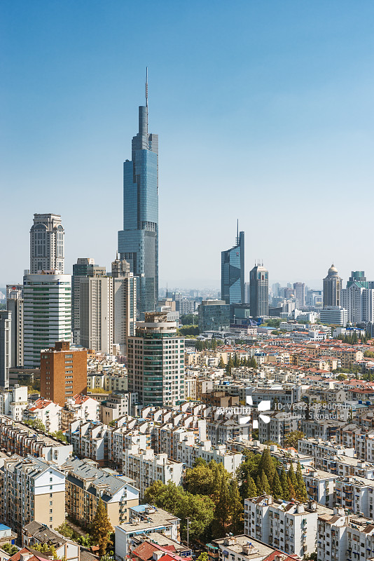 高楼俯瞰南京城图片素材