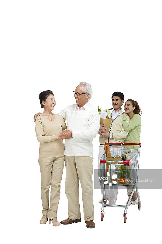 棚拍一家人购物图片素材