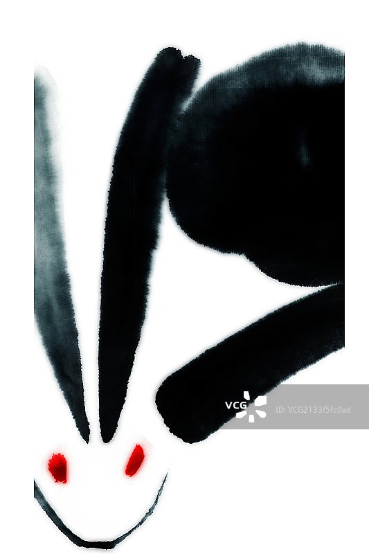 国画兔子图片素材