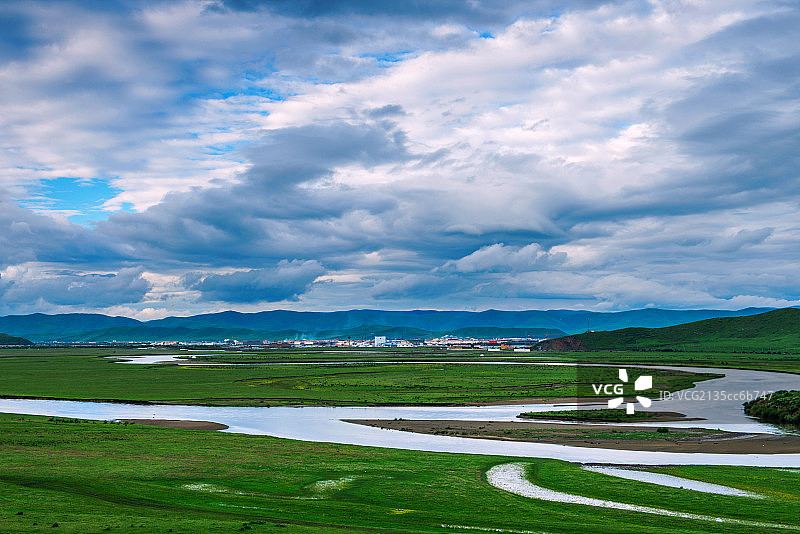 红原县月亮湾自然风光图片素材