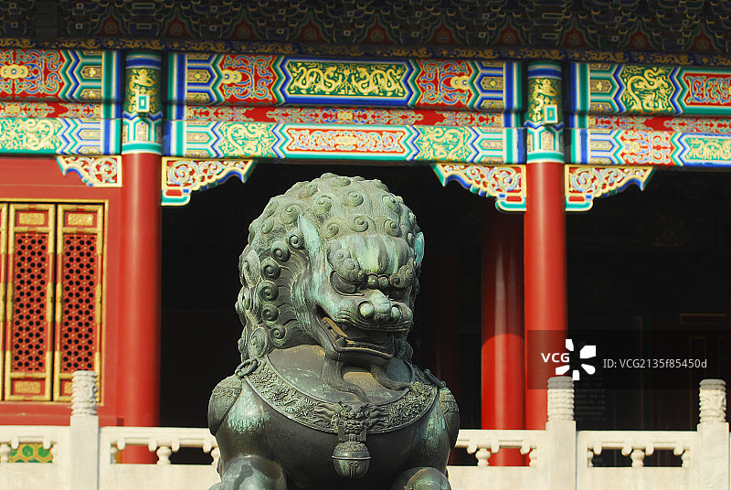 故宫里的铜狮子图片素材