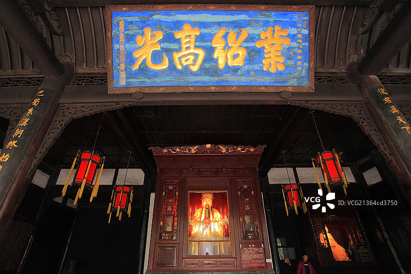 成都武侯祠刘备雕塑图片素材