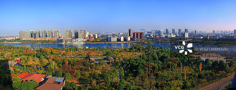 浙江省宁波江北区日湖公园图片素材