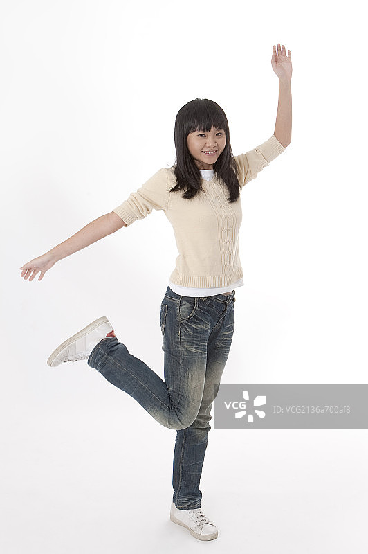 青少年女孩,动作图片素材