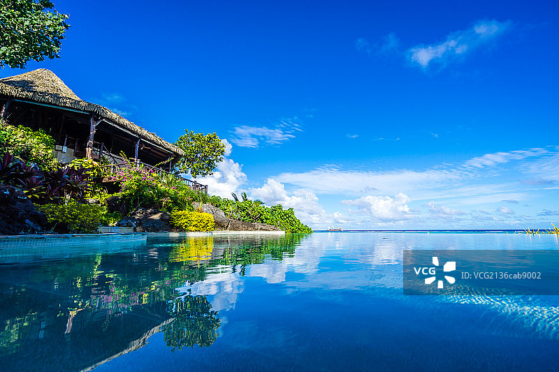 库克群岛海边泳池图片素材