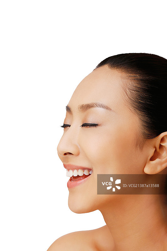 东方美女彩妆特写图片素材