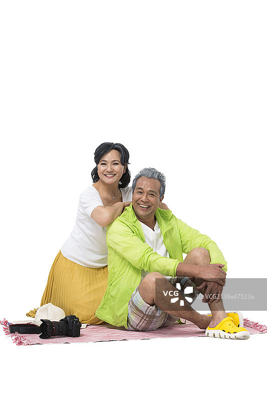 中老年夫妇户外游玩图片素材