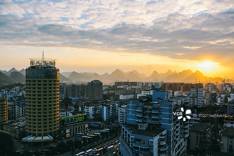广西桂林城市景观 香江饭店图片素材