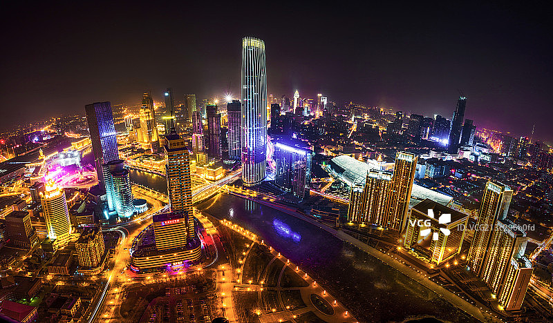 天津城市夜景图片素材