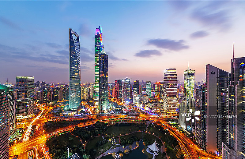 上海城市风光夜景图片素材
