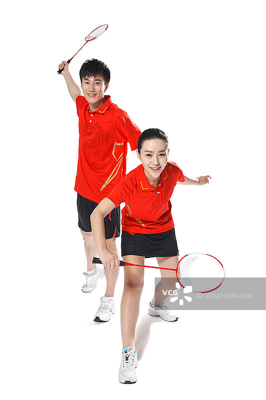 羽毛球双打运动员图片素材