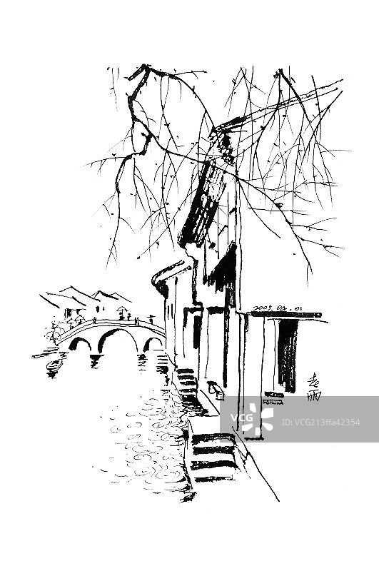 钢笔速写系列图片素材