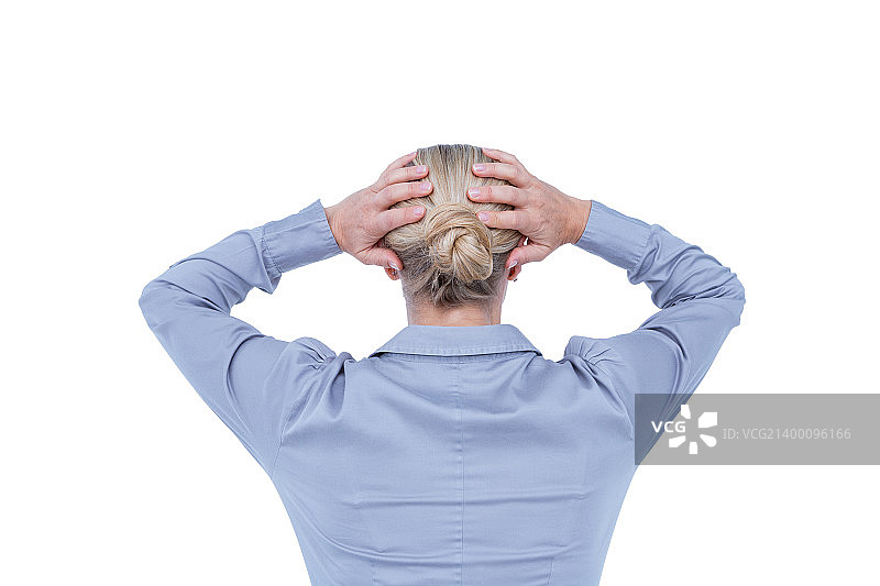 背面，焦虑的女商人图片素材