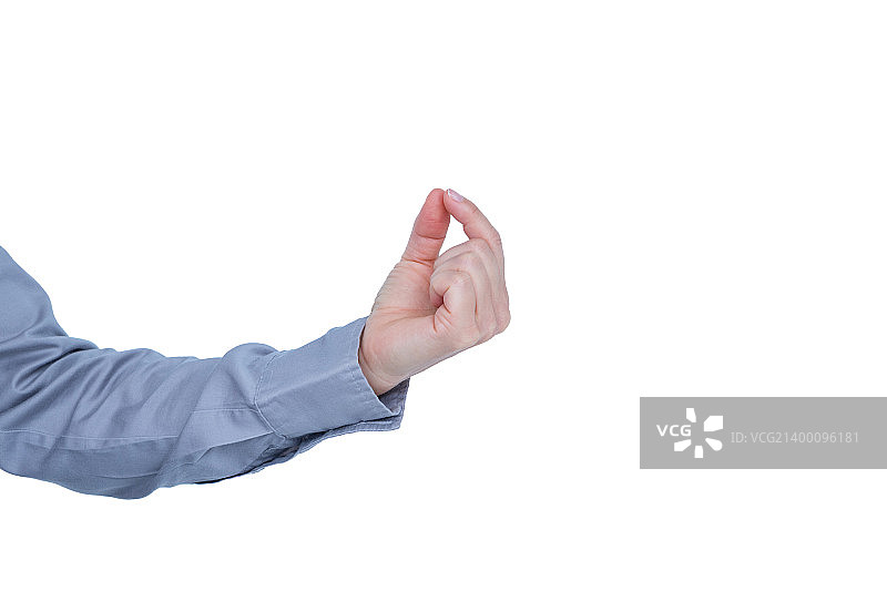 女商人做着手势，背景为白色图片素材